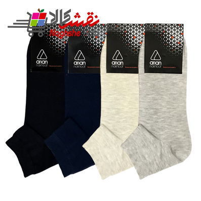 جوراب مردانه آریان نخ باف مجموعه 4 عددی