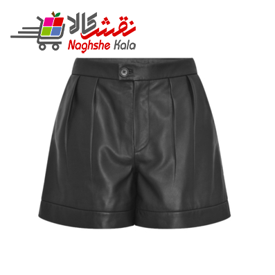 شلوارک زنانه مانگو مدل چرم پیلی دار
